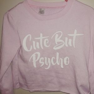 "Cute but Psycho" quarter-sleeve, thin sweater